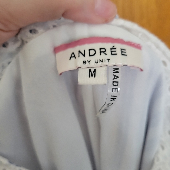 Andree by Unit Striped Cold Shoulder Dress Azure Blanc Medium - Picture 4 of 5